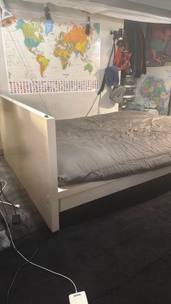 IKEA white used full size bed