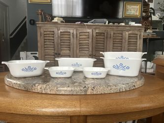 Corning Ware Blue Cornflower Set Of 6 No Lids