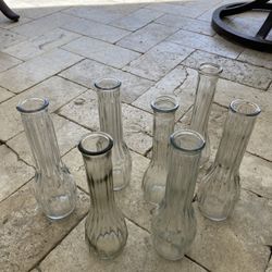 7 Glass Wedding Vases 