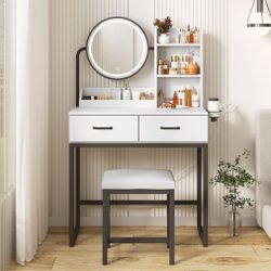 New vanity with led lights and storage 