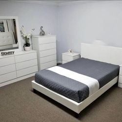 complete bedroom set in white, also in black