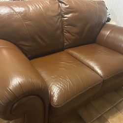 Chocolate Leather Loveseat
