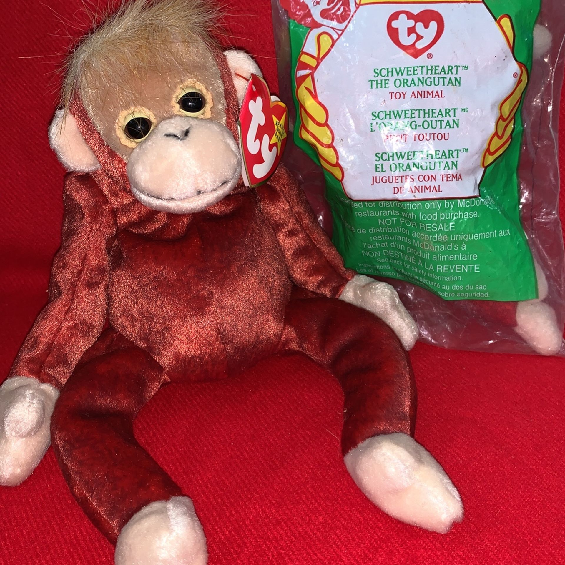 Ty SWEETHEART the Monkey 8” And Teenie 4” McDonald’s Edition