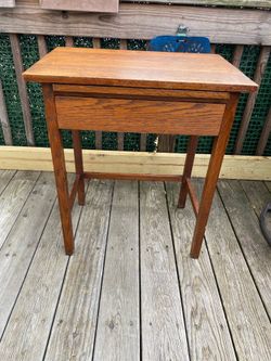 Wood Desk with Drawer and Slide Out Writing Desk