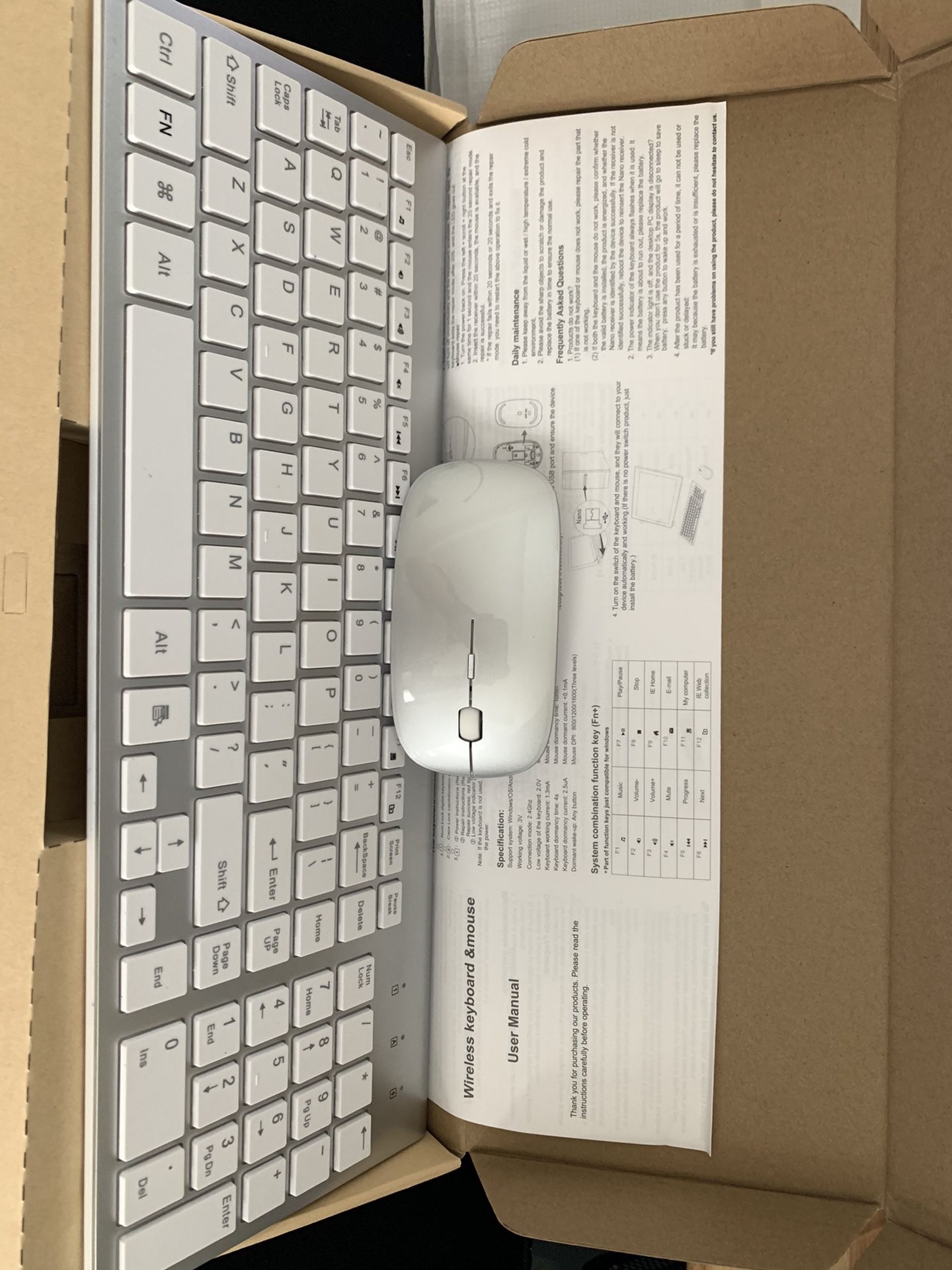 Wireless keyboard and mouse