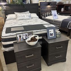 Queen Bedframe, 2 Nightstands, Dresser And Mirror 
