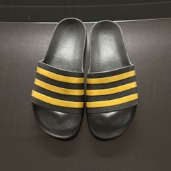 Black And Gold Adidas Slides