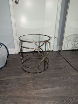 Small gold glass top table