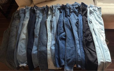 👖 HUGE Denim Lot! 14 Pairs Size L Skinny Jeans + 4 Pairs Size L Jean Shorts