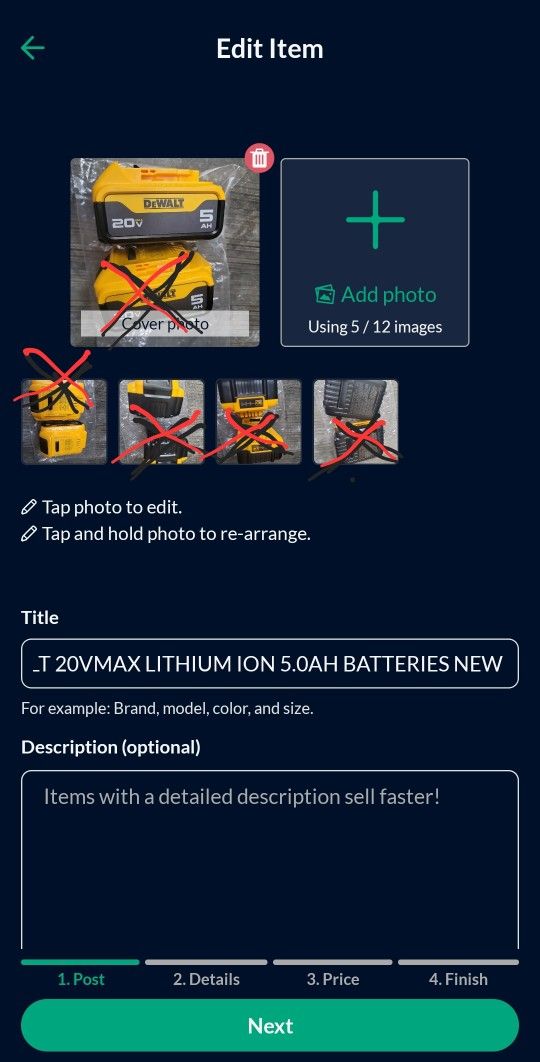 DEWALT 20VMAX LITHIUM ION 5.0AH BATTERIES NEW