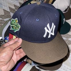 New York Yankees Fitted Hat With Red Suede Undervisor 7 1/4