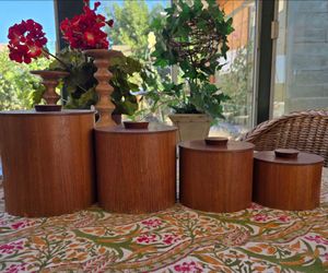 Teak Wood Canister Set of 4