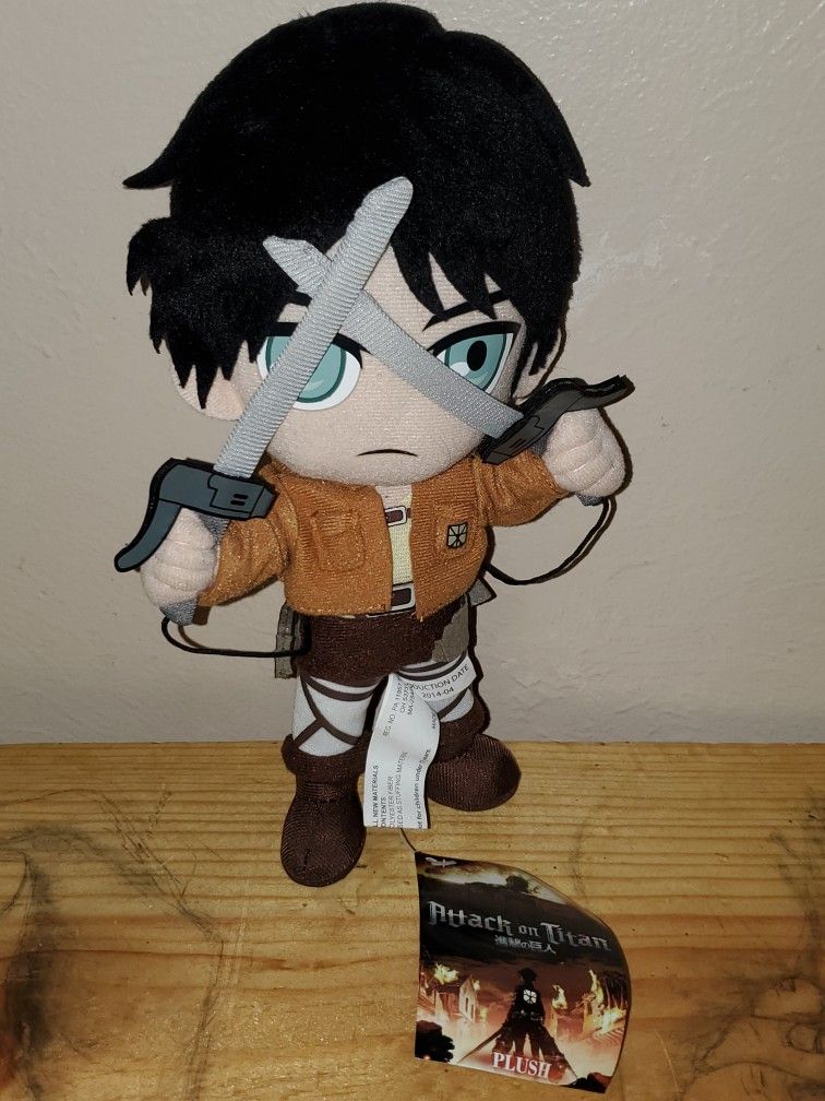Attack On Titan Eren Yeager 8 Inch Plush With Tags! Excellent Condition!