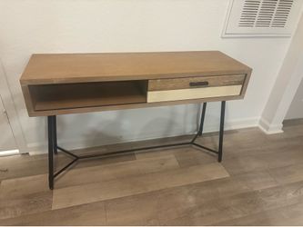 Walnut Media Console with Sliding Door