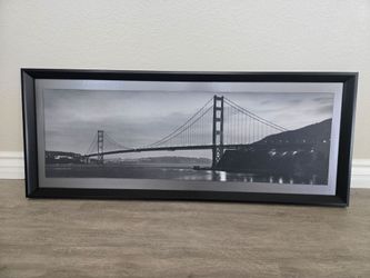 40"X16" Framed Wall Art of the Golden Gate Bridge.