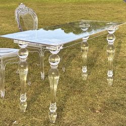Acrylic Base Glass Top Dining Tables
