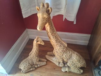 Vintage Antique Giraffe  Statues