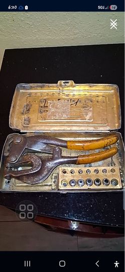 Vintage Rotary Leather Hole Punch Pliers w/ Original Case 🔥