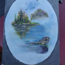 Hand Oil Painting** Unknown Artist ***