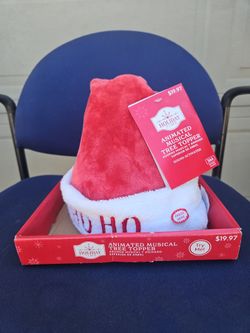 Holiday Time Animated Musical Santa Hat Tree Topper