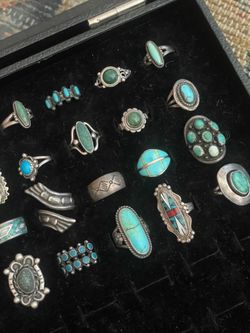 24 Native American vintage ring lot