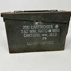 EMPTY Military 7.62mm NATO Ammo Can M80 200rd Steel Box 1991