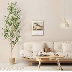 Artificial Olive Tree 7FT - Faux Olive Tree Artificial Indoor for Home Decor Living Room Decor, Tall Fake Plants Olive Tree