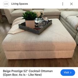Beige Prestige 52" Cocktail Ottoman