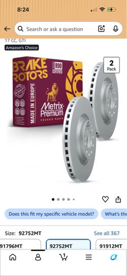 VW/Audi - Metrix Premium Brake Rotors 2-Pack
