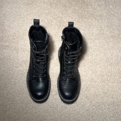 Black high leather boots