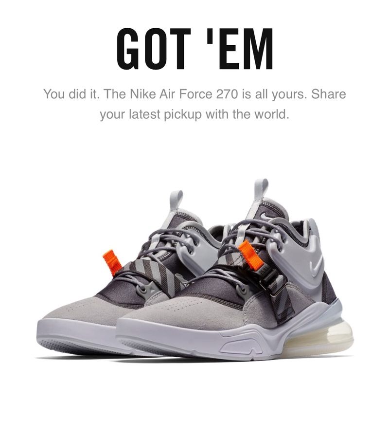 All grey best sale air force 270