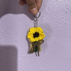 Crochet Flower Bouquet Keychain