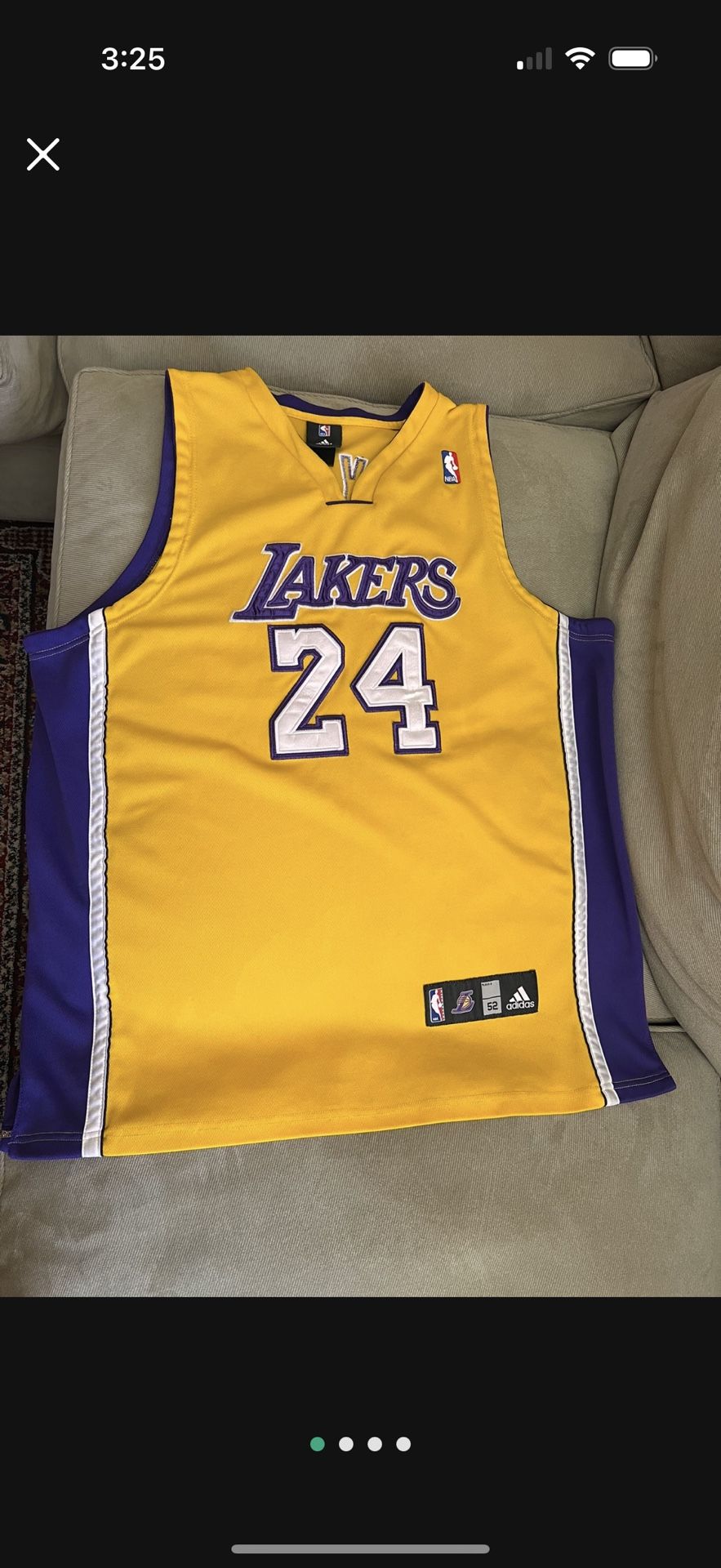 Authentic Adidas Lakers Kobe Bryant Jersey Size 52, Not Jordan, LeBron, Luka, Magic, Mitchell & Ness,