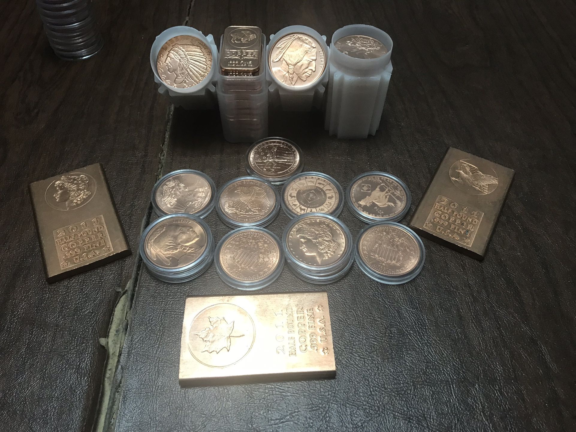 1 oz Copper Rounds and 1oz , 8 oz Bars  ( Many Different Types ) Coins 