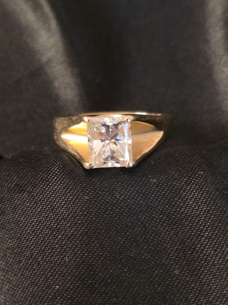 2.09 Carat Princess Cut Diamond Ring