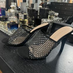 black sparkle heels 