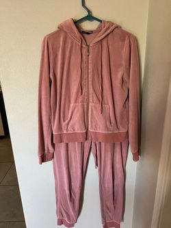 Fashion Nova Pink Velour Tracksuit Set