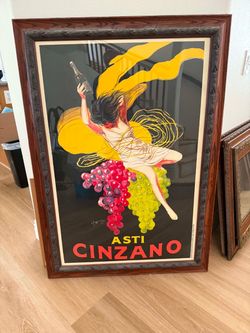 Large Framed Asti Cinzano Wine Art Print