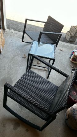 Weatherproof patio wicker set