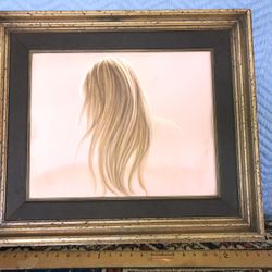Framed Picture Back Of Girls Hair 