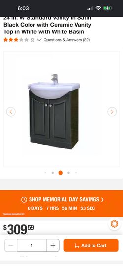 24 in Vanity in satin black/withe color.