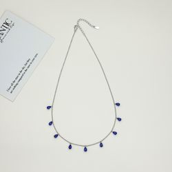 Brand New Silver 925 Necklace Size 17”, CZs