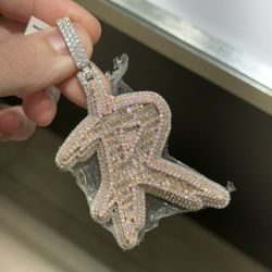Moissanite “R” Pendant 