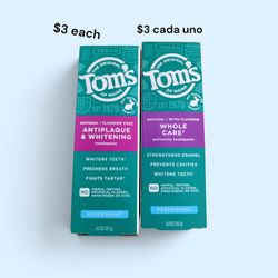 Tom's Toothpaste $3each. Price is Firm. How many do u need?