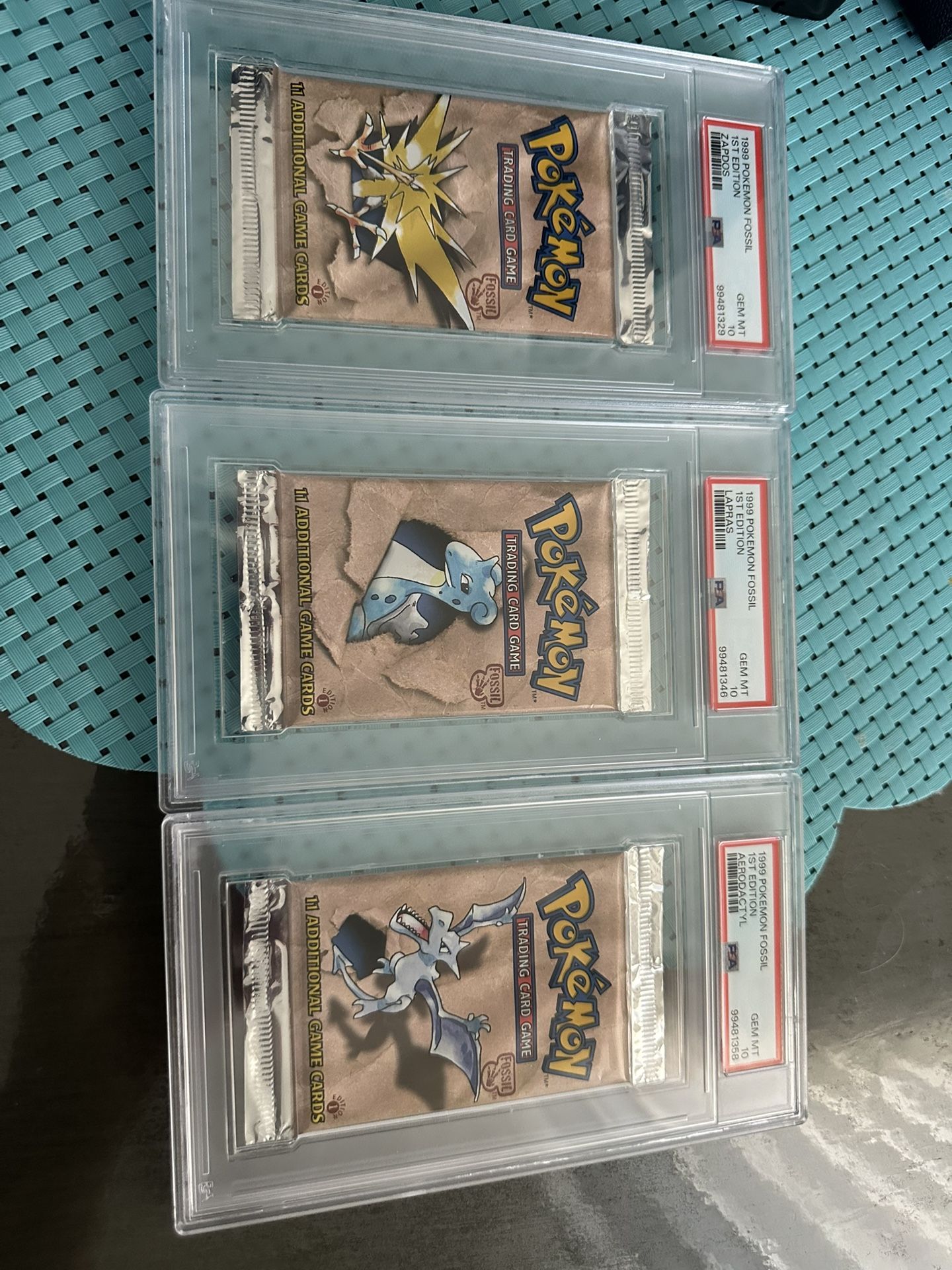 1999 Unopened Graded Mint 10 1st Edition Fossils Packs