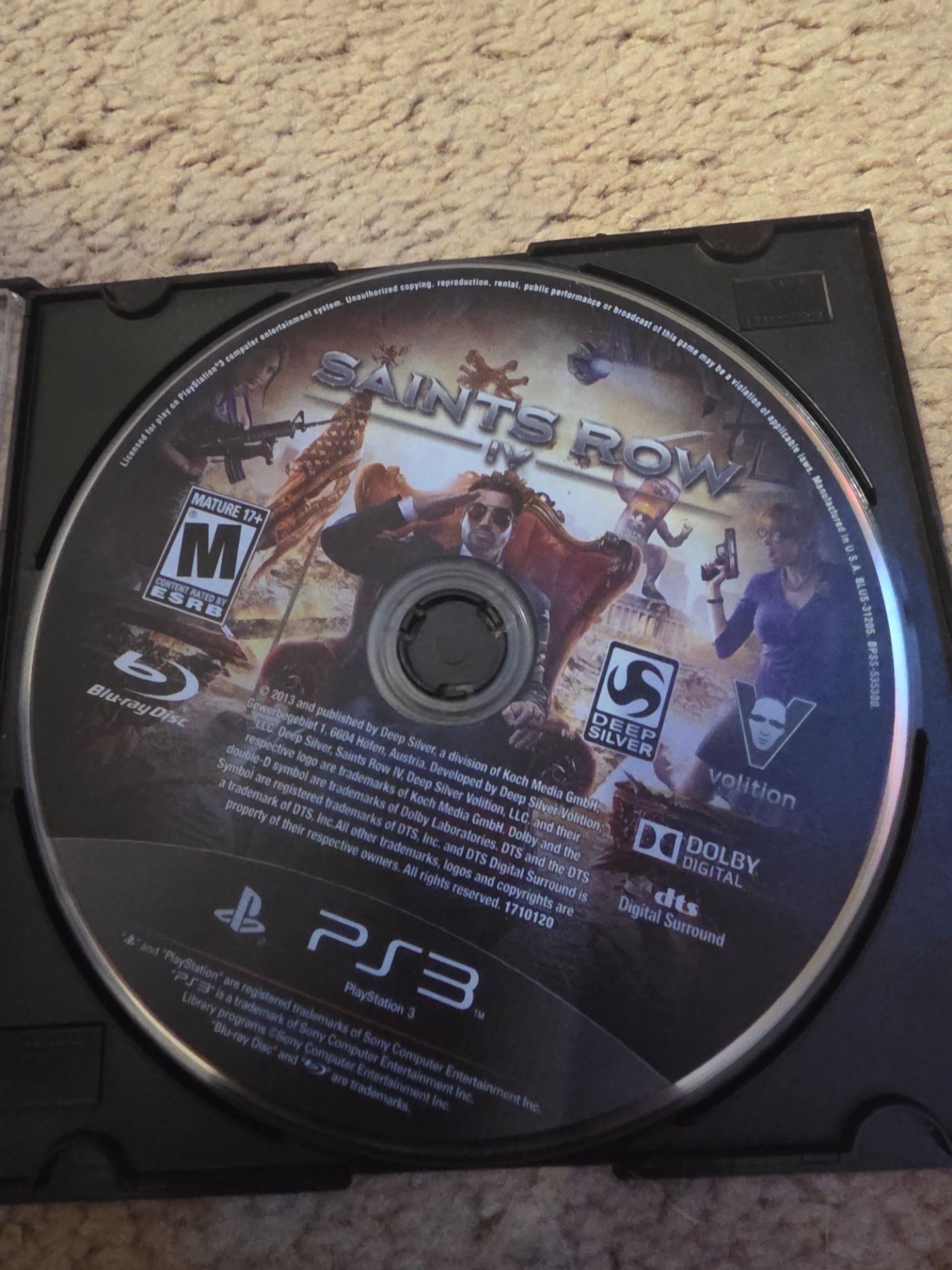 Saints Row IV Sony PS3 Playstation 3 Disc Only - Tested Working