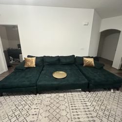 NEED GONE BY SUNDAY Dark Green Couch