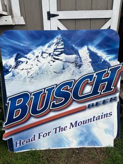 Busch Beer 2004 Large Metal Display Signs Set Of 2