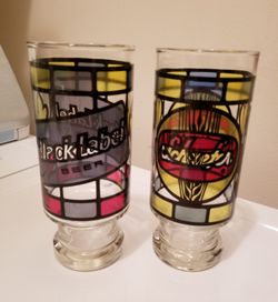 Set of two Tiffany Style Beer Glasses