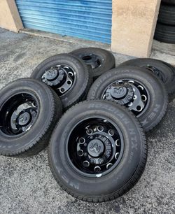 6 Ram 3500 Dually ONLY DRW 17" Factory OEM Black Wheels Rims Tires 19-24
